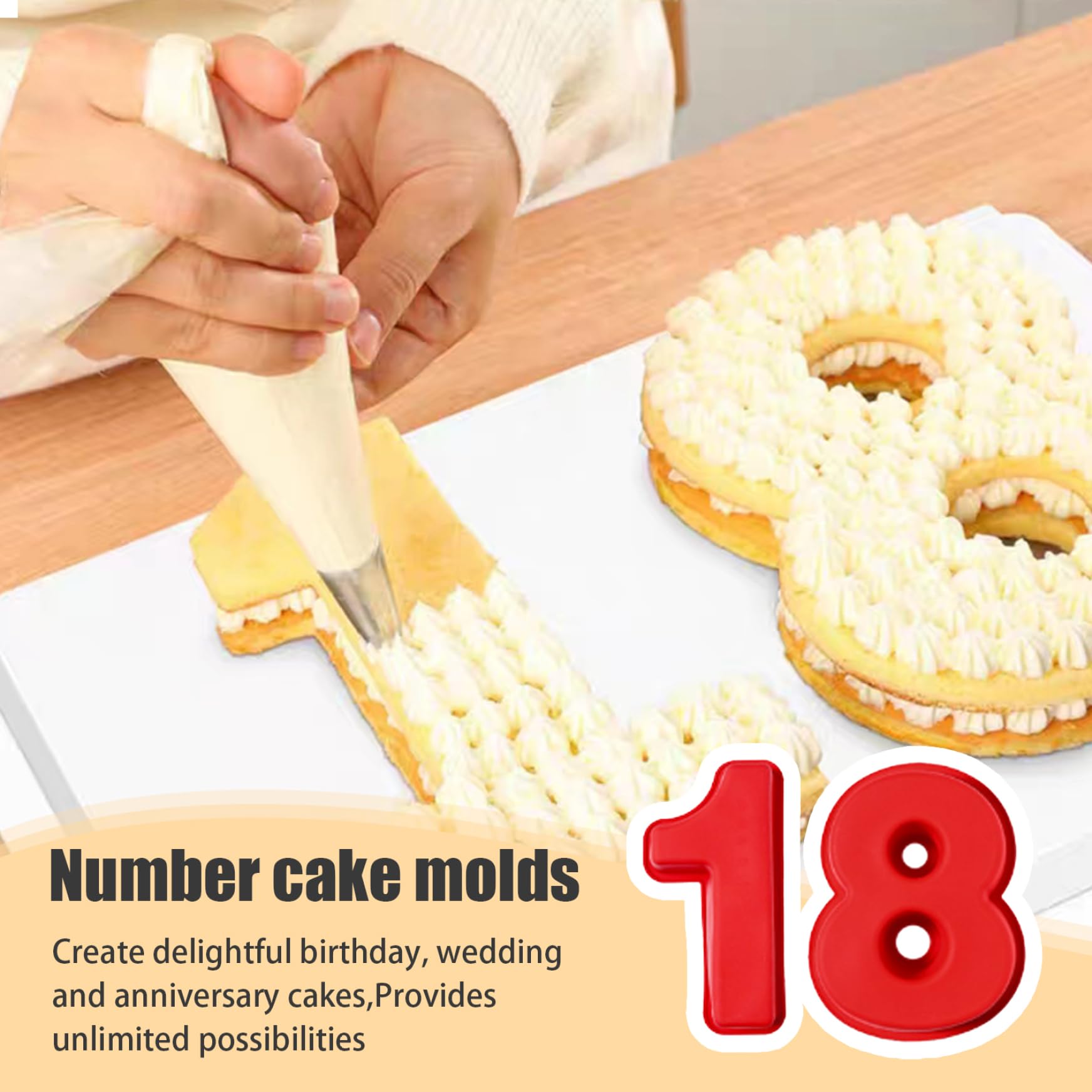 Molde De Silicona Con Números Del 0 Al 9 De Dubens - Para Tartas, Galletas Y Postres, Apto Para Horno Y Lavavajillas, Tamaños Entre 13-17 Cm