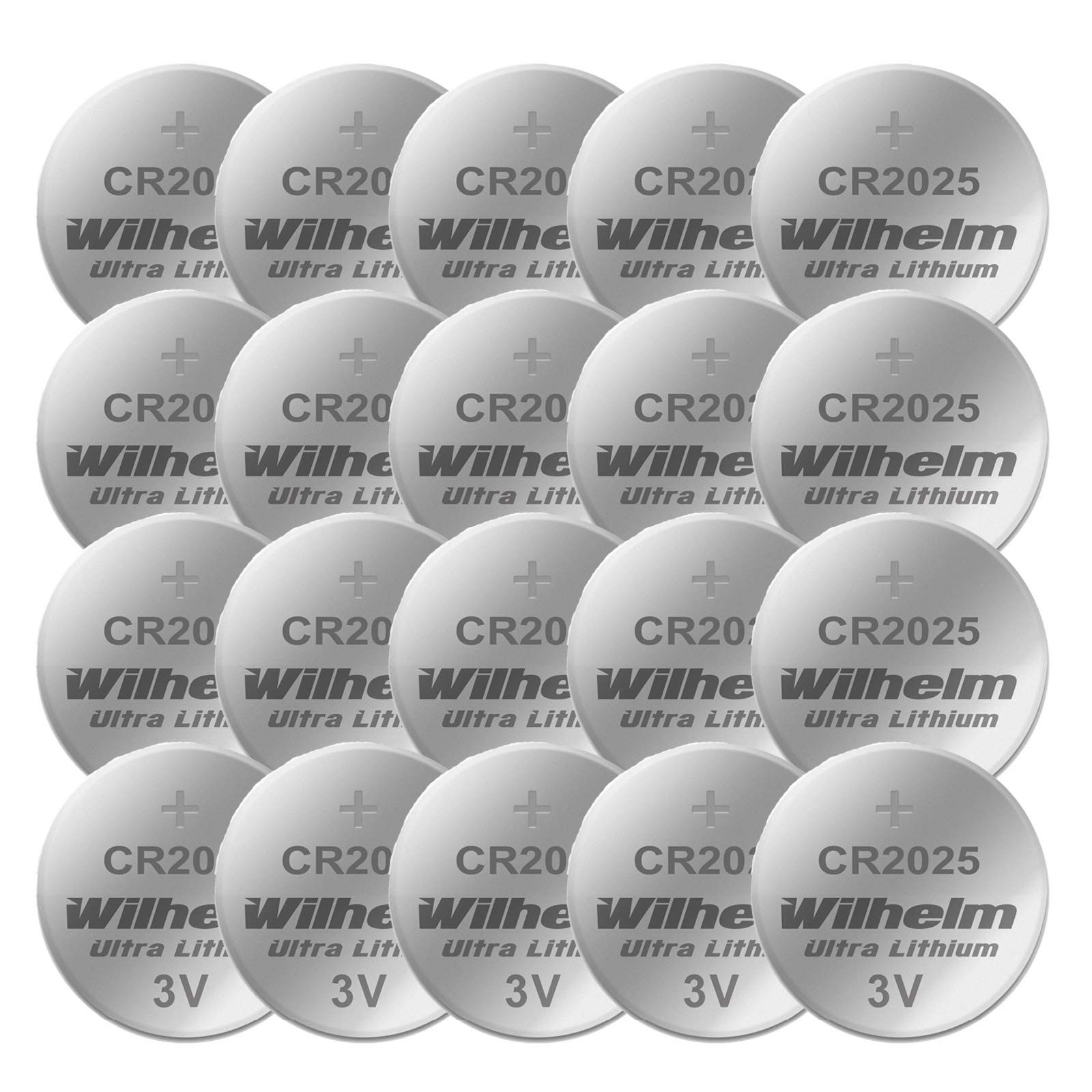 20 x Button cell CR2025 Wilhelm battery Lithium 3V CR 2025 industrial goods