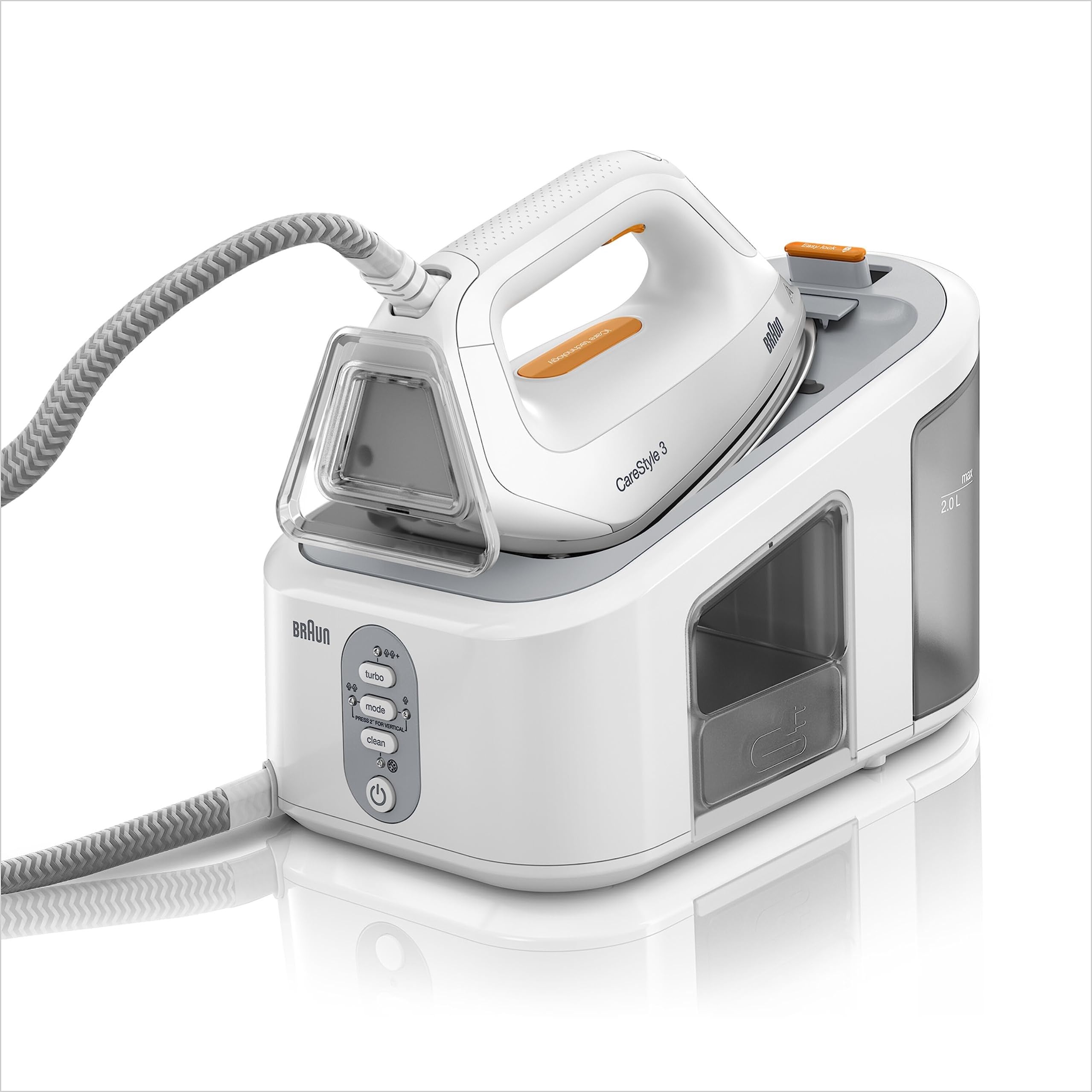 Braun CareStyle 3 – Sistema Stirante a Vapore con Caldaia, Ferro da Stiro con Vapore Potente, Piastra FreeGlide 3D, Serbatoio XL 1,7 L, Funzioni Antigoccia e Verticale, Bianco (IS3132WH)