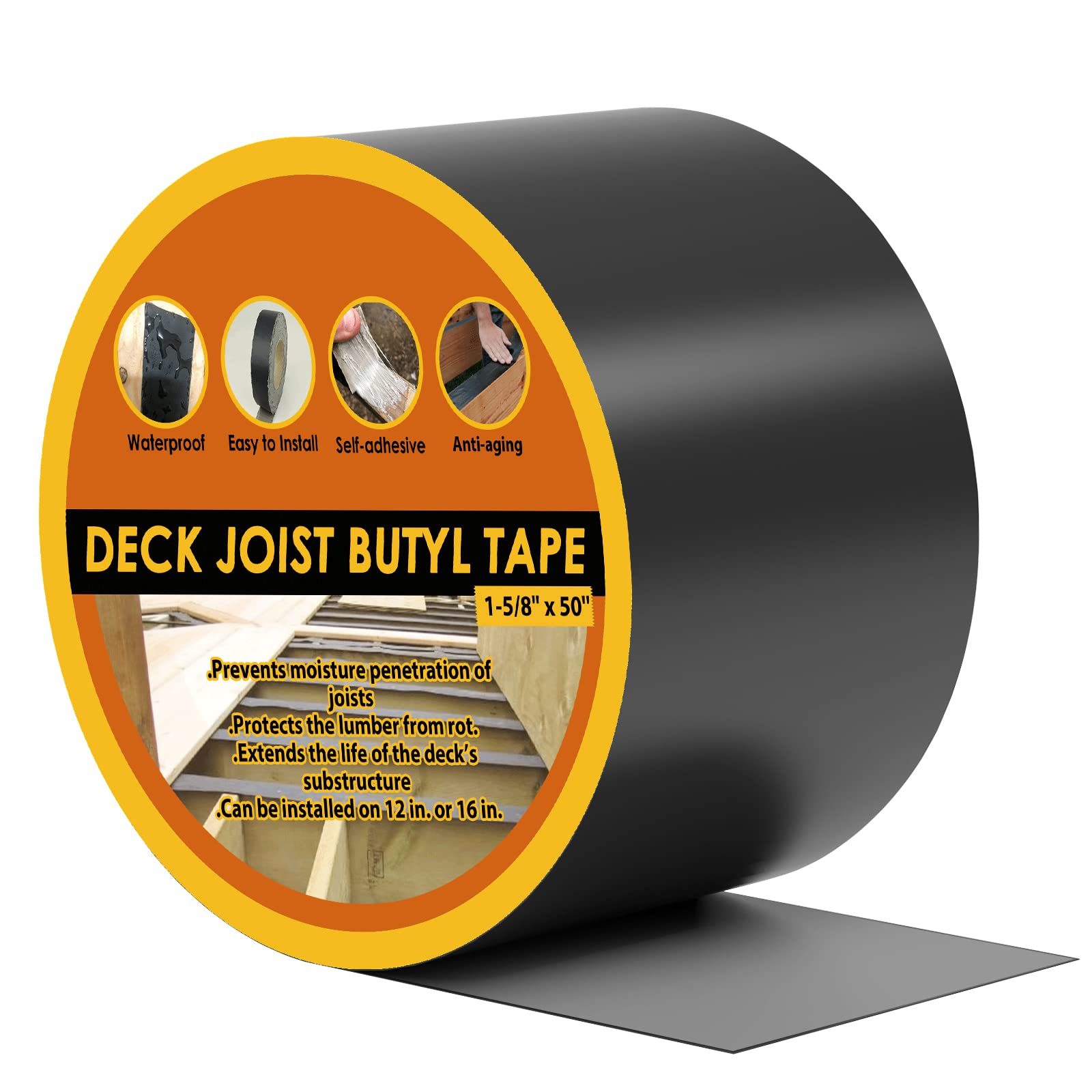 Buy JOAPRIL Deck Joist Tape 4" x 50', Butyl Joist Tape for decking