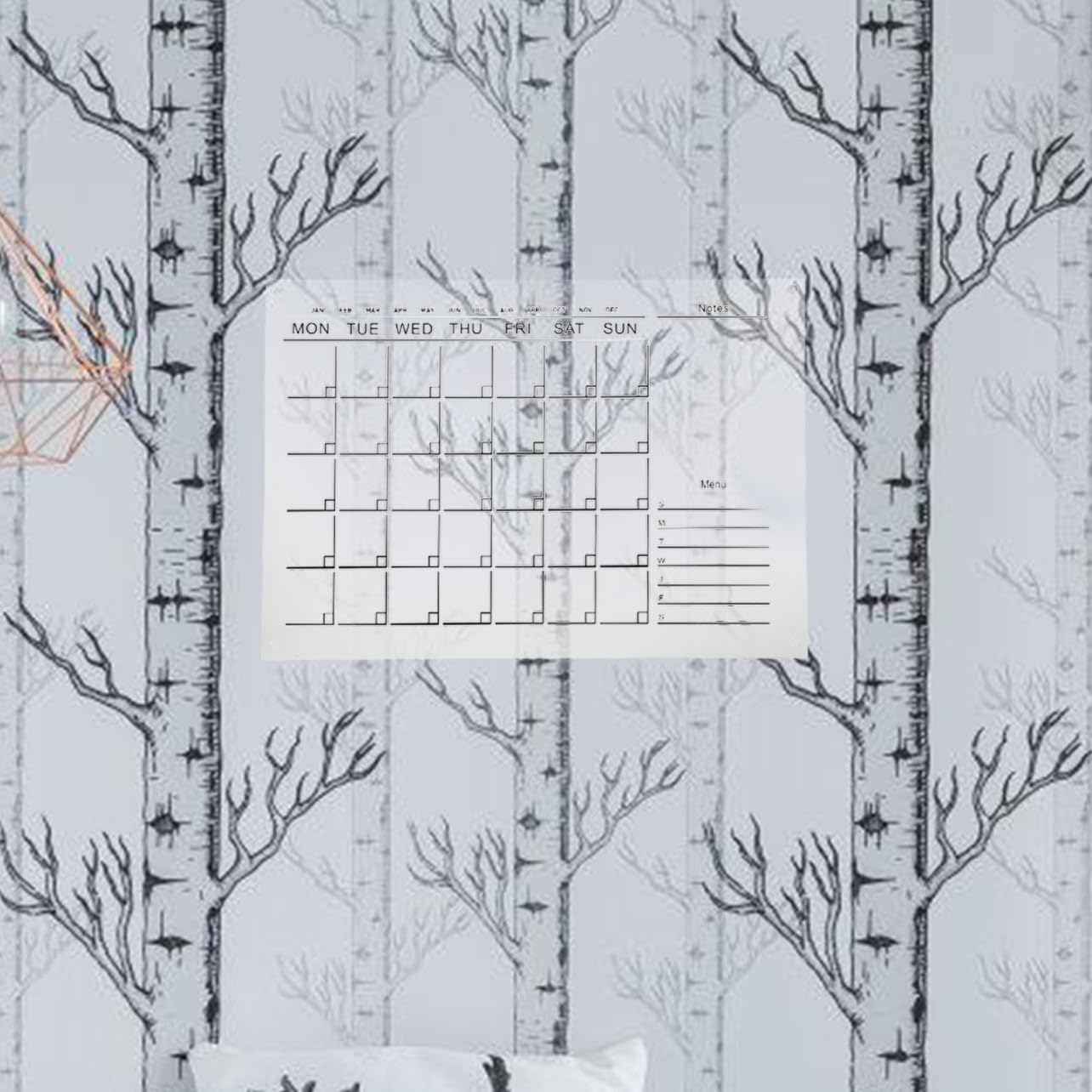1Set Settimanale Acrilico Cancellabile con Accessori Bacheca per Messaggi Planner Mensile Chic