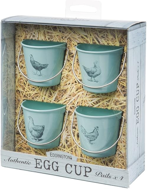 Eddington Vintage Set of 4 Egg Cup Buckets - Hen