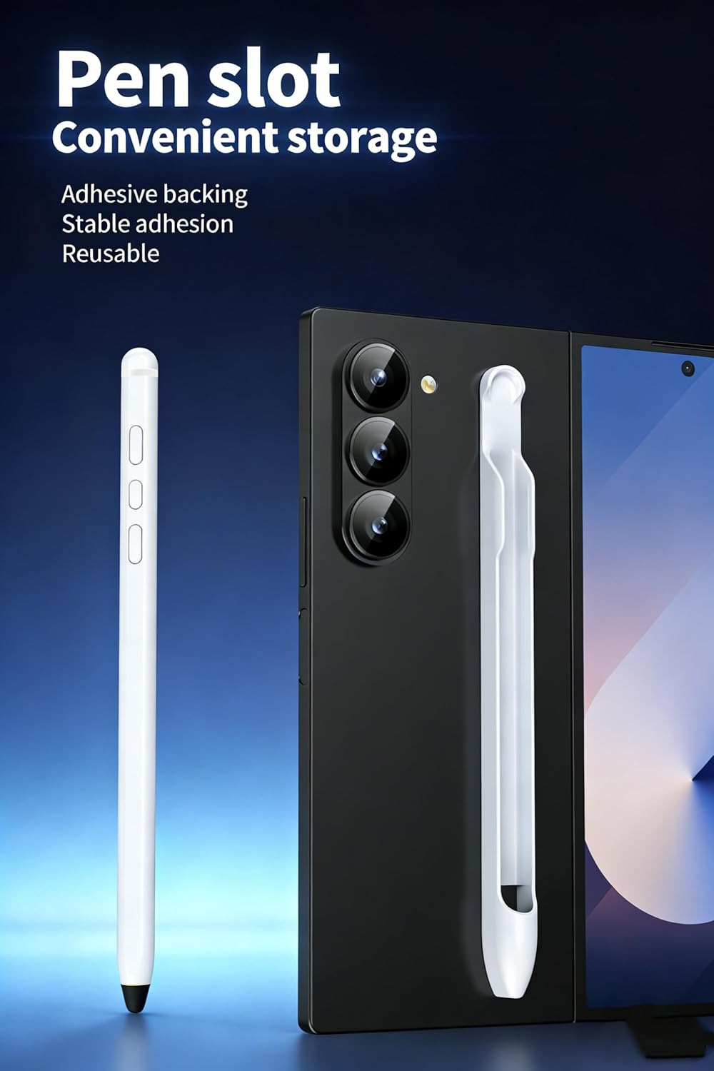 Fold 7 Pen (WithBluetooth) for Samsung Galaxy Z Fold 7/ Fold 6/ Fold 5 Edition, Compatible with Galaxy S25/S24/S23 Mobile Phone All Touch Screen Device (White)