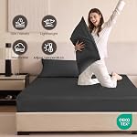 THXSILK 6A+ Top Grade 100% Pure Mulberry Silk Queen Fitted Sheet 3Pcs Set Bed Sheets Luxury Bedding for Hair and Skin Breathable Cooling Natural Materials, 1 Fitted Sheet with 2 Pillowcases, Black