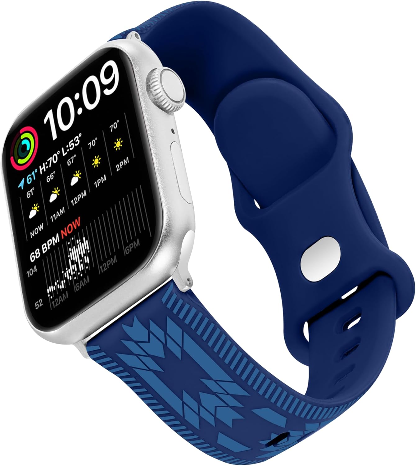 Wrangler® "Aztec Trail" Silicone Band for Apple Watch®, Western Aztec Pattern, Fits all Apple Watch® Series and Sizes