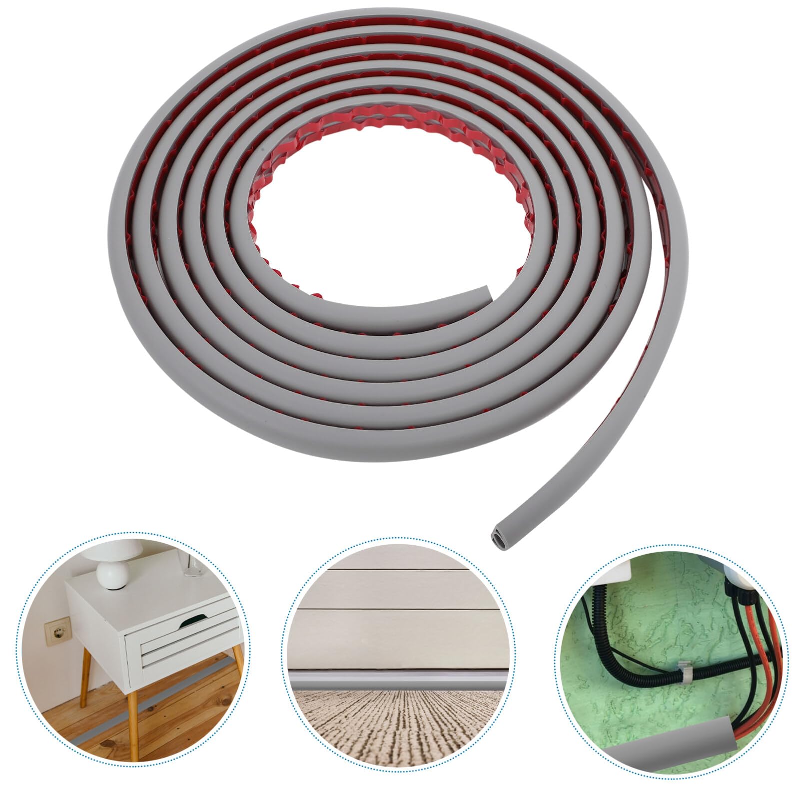 Housoutil Conducto de Protección del Cable de Tierra Gris Organizador de Cables para Oficina Canal para Cableado de Metros para TV
