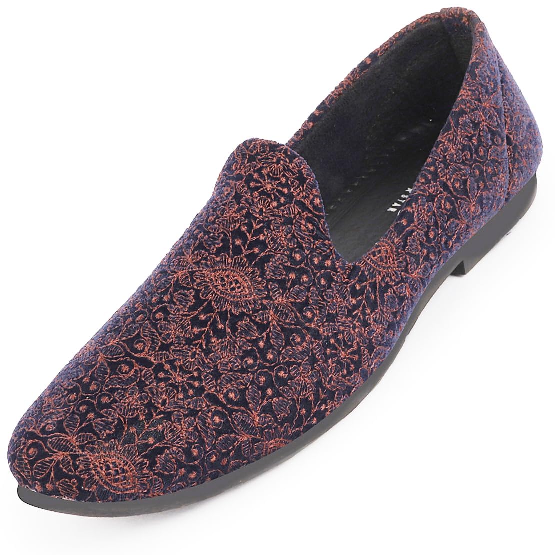 FAUSTO FST FOSME-2080 CHERRY-42 Mens Cherry Embroidery Floral Print Ethnic Wedding Party Pom Slip on Shoes (8 UK) (B0CG22Y1PW) Amazon Price History, Amazon Price Tracker