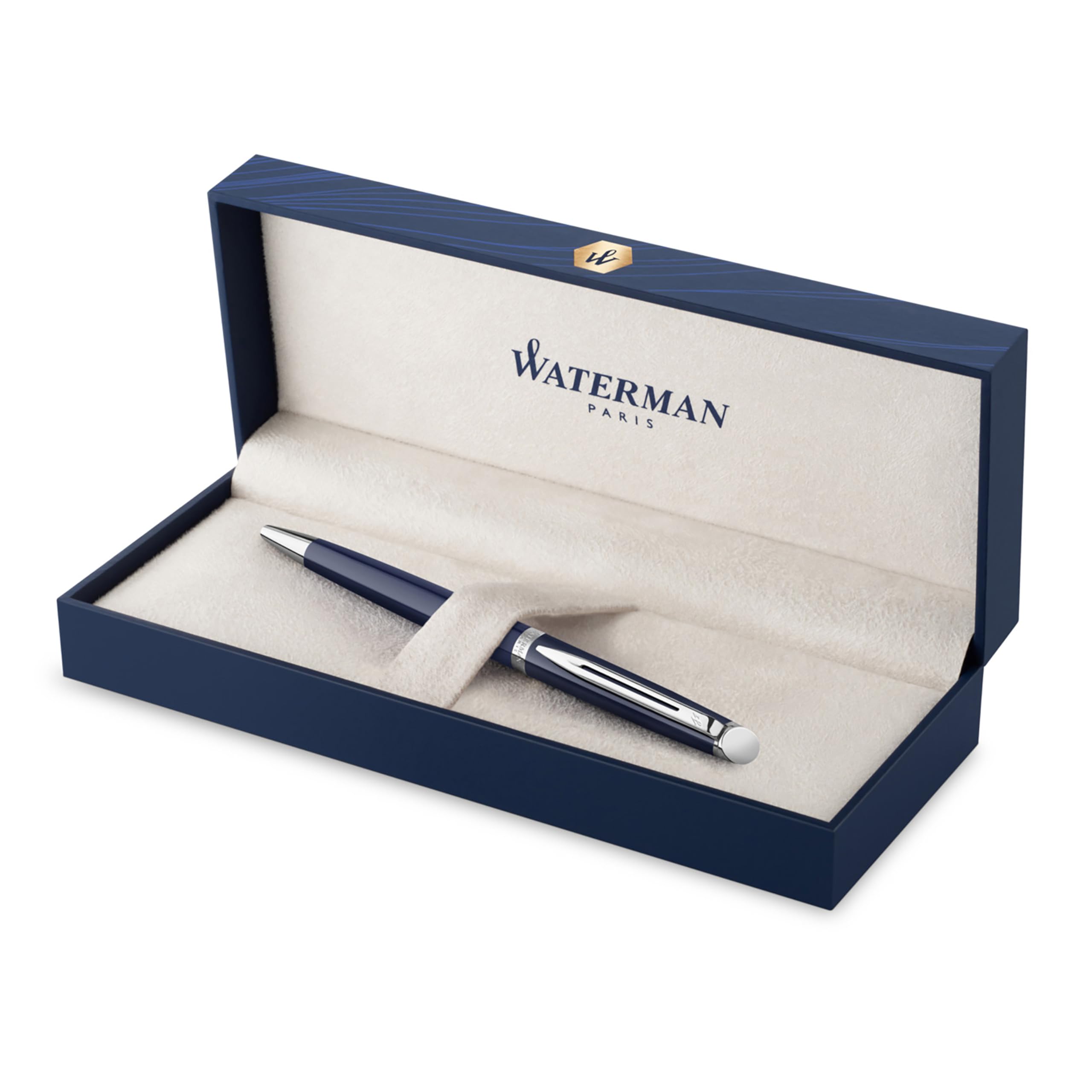 Waterman Hemisphere, Ballpoint Pen, Blue Lacquer with Palladium Trim, Medium Tip, Blue Ink, Gift Box