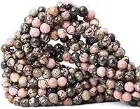 Vista 12 de 60 cuentas redondas sueltas de piedra dálmata natural de 0.236 pulgadas (0.236 in) para hacer joyas, hallazgos de bricolaje, 1 hebra de 15 pulgadas