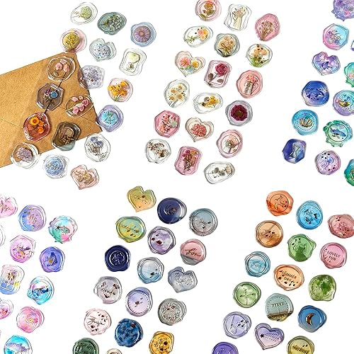 Calcomanías de sello de cera, lindas calcomanías de sello de sobre para boda, matrimonio, compromiso, tarjeta de invitación, baby shower (estilo