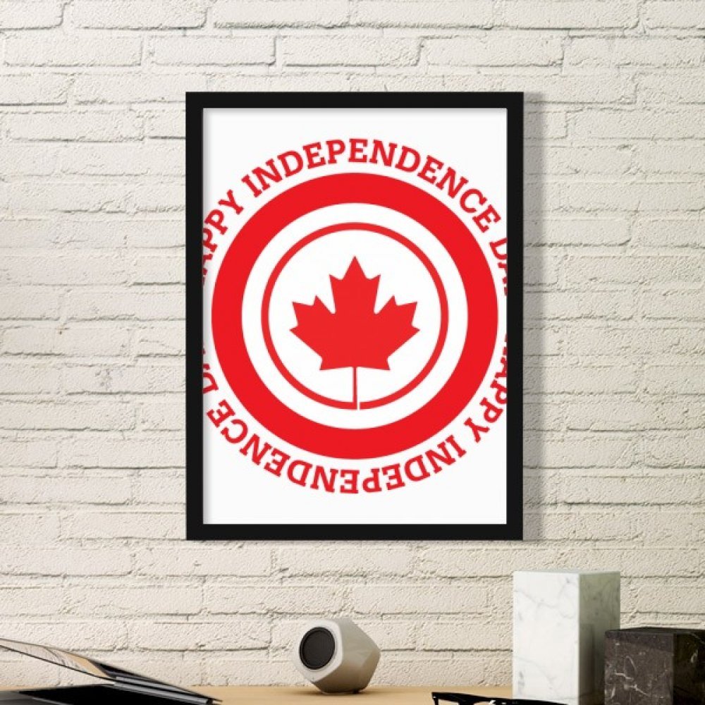 Peintures Accueil Canada Motif Feuille d'Érable avec Cadre Noir Medium Chic
