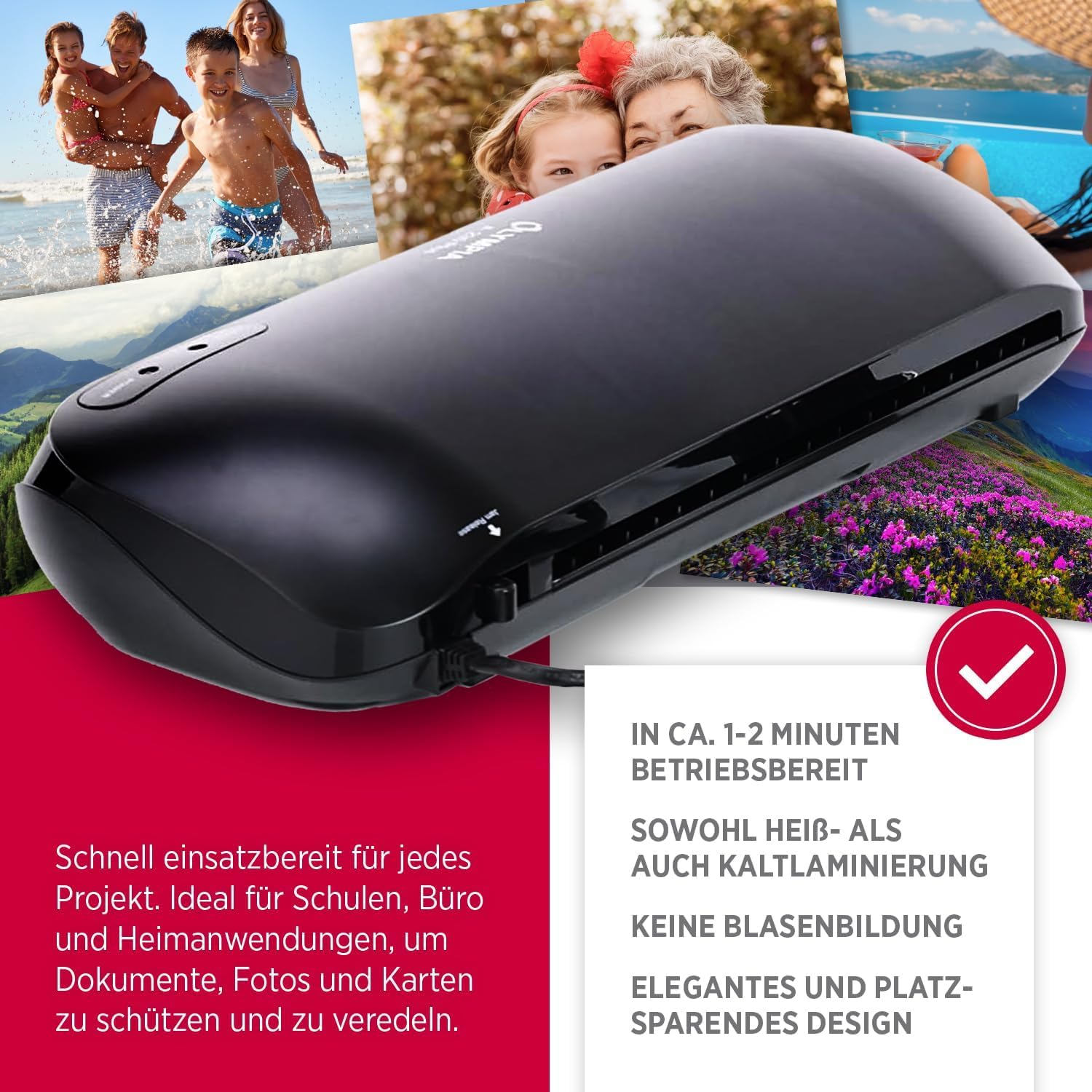 Olympia A 230 Plus Set 4 en 1 Plastifieuse Noir