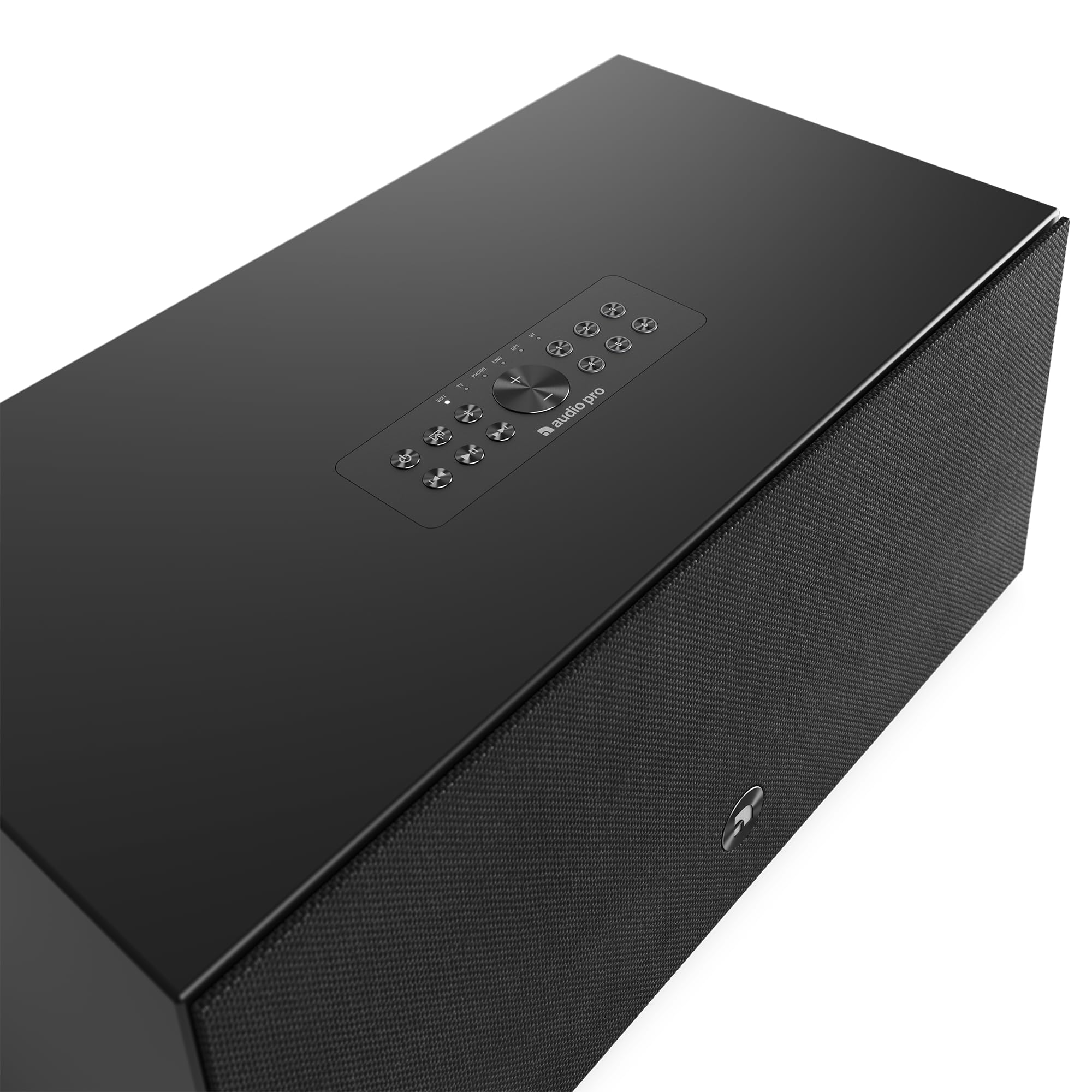 Audio Pro C20W Wireless Multiroom Stereo Lautsprecher 190W Class-D Verstärker, HDMI ARC, AirPlay 2, Google Cast, Bluetooth 5.0, Phono Eingang, Subwoofer Out (Schwarz)