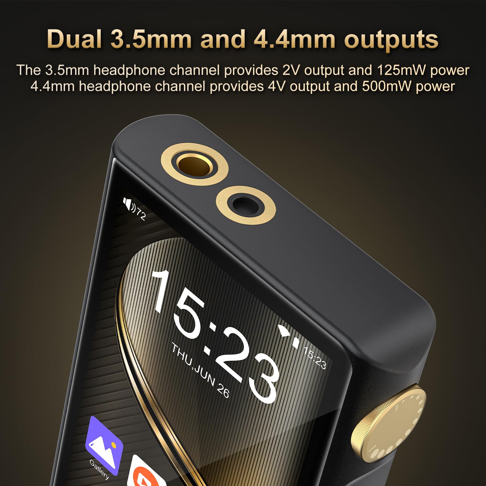 HiFi MP3 Player mit Bluetooth und WiFi, ZAQE Android 12 Hi-Res Music Player, Lossless DSD DAC Flac, Hochauflösender Musikplayer mit 64 GB Speicherkarte, unterstützt bis zu 512GB