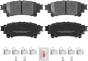 Brake Pads With Hardware Rear Ceramic Brake Pads Set For Toyota Sienna, Highlander, Lexus IS250, RX350 & More Detroit Axle P-1391 - Foto 6