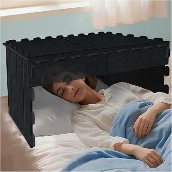 TroyStudio Blackout Bed Tent, 26"x16.5"x13" Acoustic Felt Panel Soundproof Canopy, Portable AC Draft Blocker for Head, Sleep Cover for Night Shift Workers, Light Sleeper, Travel and Naps