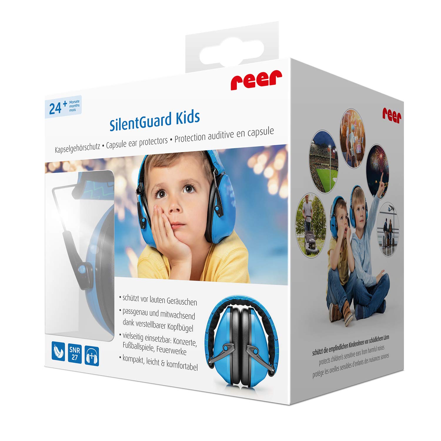Reer 53083 Słuchawki, Czarny/Niebieski, 8,5 x 4 x 7 cm; 194 g