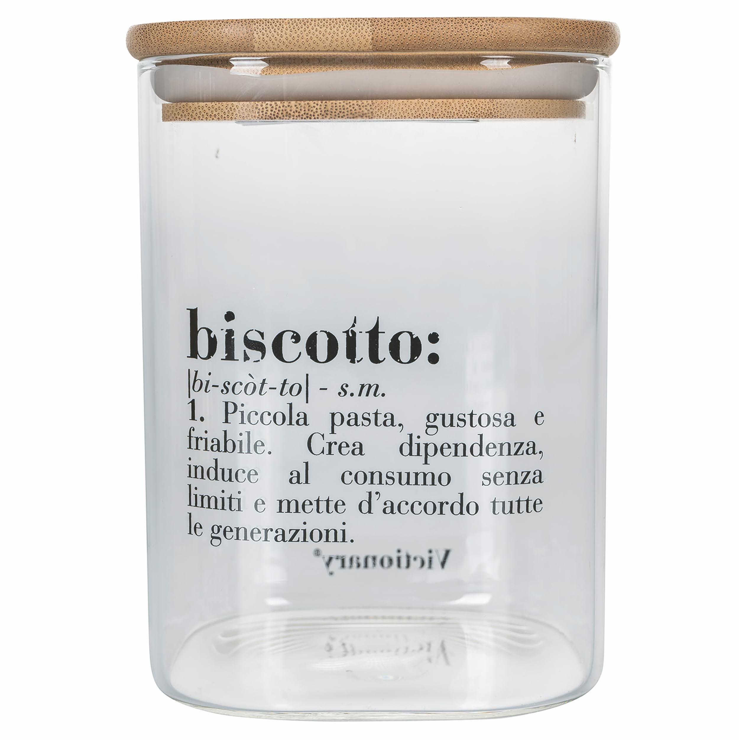 Villa D'Este Home Tivoli Pot à Sucre 1L Verre Avec Couvercle Bambou - Collection Victionary