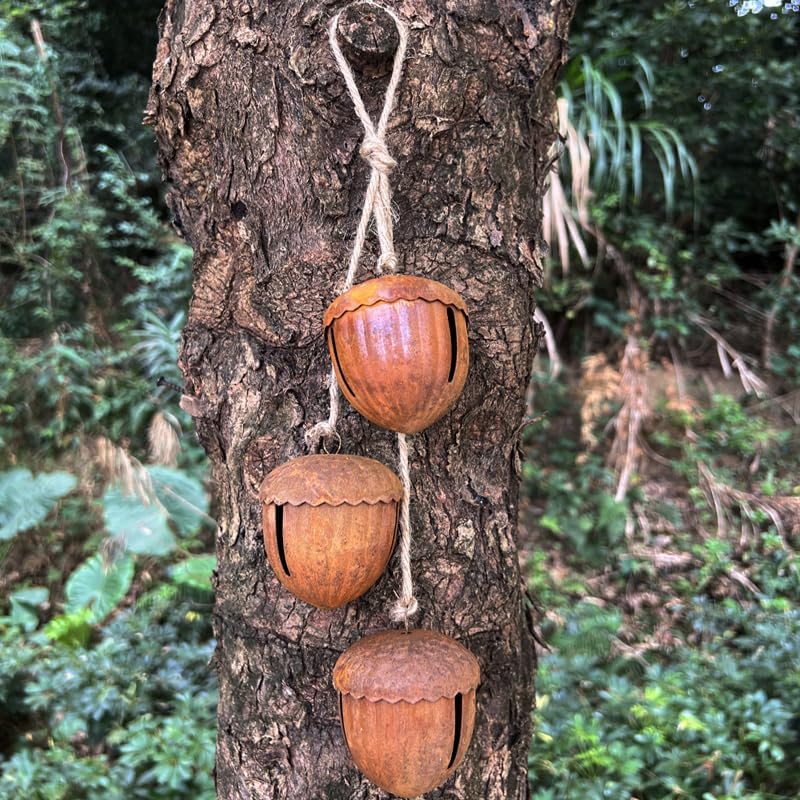 1PCS Christmas Metal Hanging Wind Chime Rusty Large Pine Cone Bell Christmas Tree Decoration Jingle Rusty Bell DIY Home Decoration Pastoral Country Simple Style - Image 5