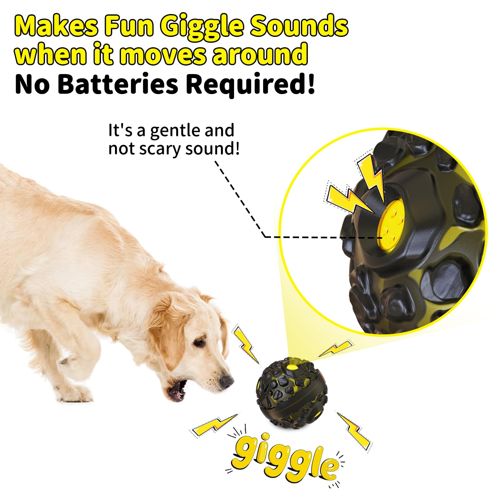 Balle pour chien pour mâcheurs agressifs – Jouet interactif pour chien avec son couineur amusant pour les garder occupés, durable pour les races de petite, moyenne et grande taille, jouets à
