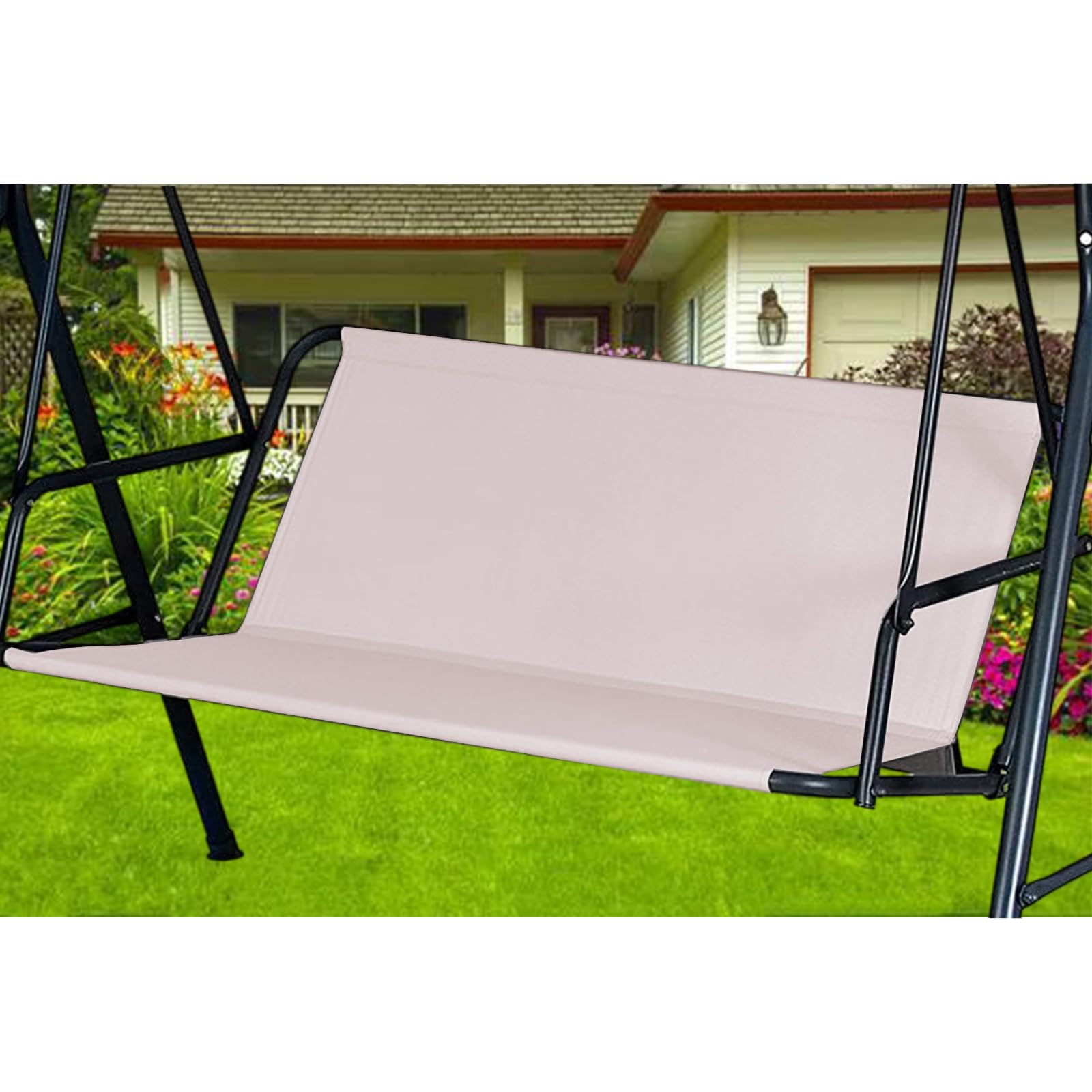 Hollywoodschaukel Sitzfläche Ersatz, Hollywoodschaukel Sitzbezug, Ersatz-Schaukel Sitzbezug für Hollywoodschaukel, Stoff für Hollywoodschaukel Sitzfläche 600D-Oxford-Gewebe (115*48*48cm,Weiß)