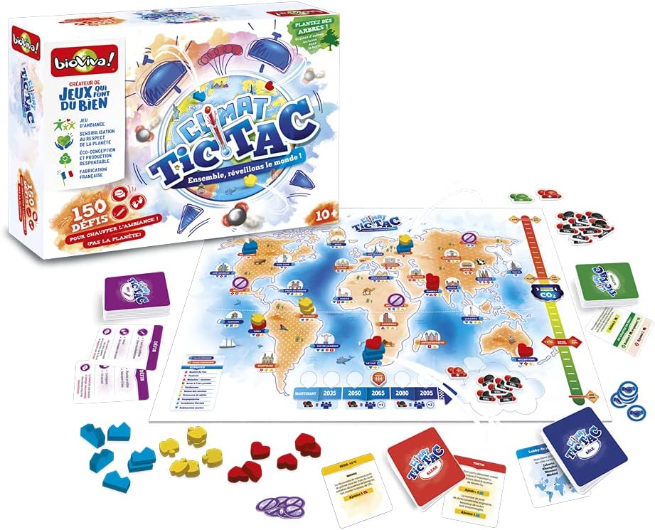 Bioviva ! -Climate Tic-Tac Cooperate with Other Players to Save Planet Board-Cooperative Game Collection-2 to 5 players-10 Years-Made in France, 230360