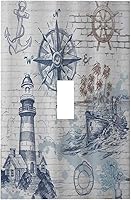 Vista 52 de Cubierta de interruptor de luz basculante de palanca de 2 bandas con textura de tablón rústico, diseño floral de mariposa y margarita