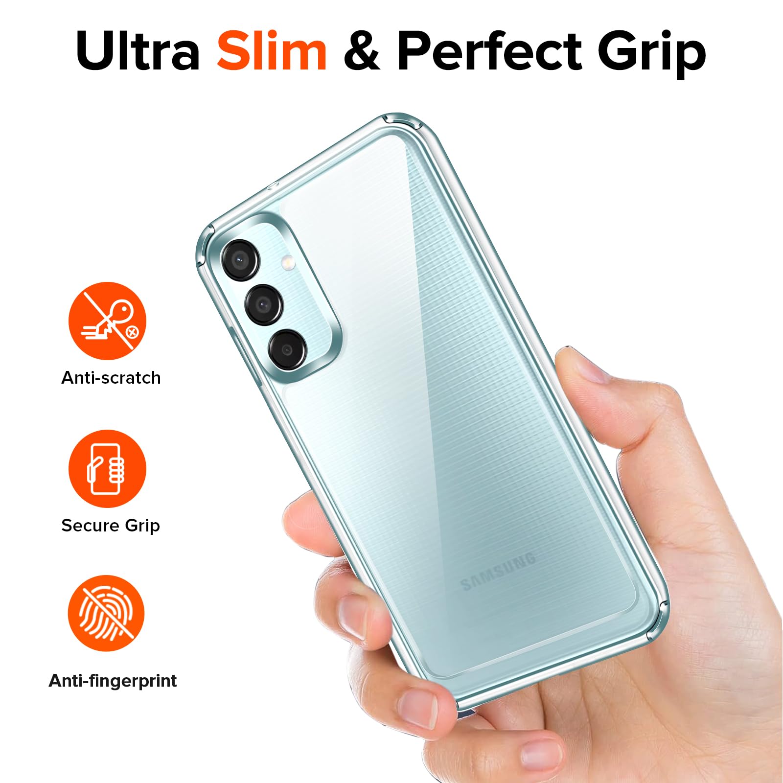 iVoler Przeciw żółknięciu przezroczyste etui do Samsung Galaxy M15 5G z 2 sztukami szkła hartowanego, [odporny na wstrząsy klasy wojskowej] przezroczysta cienka obudowa