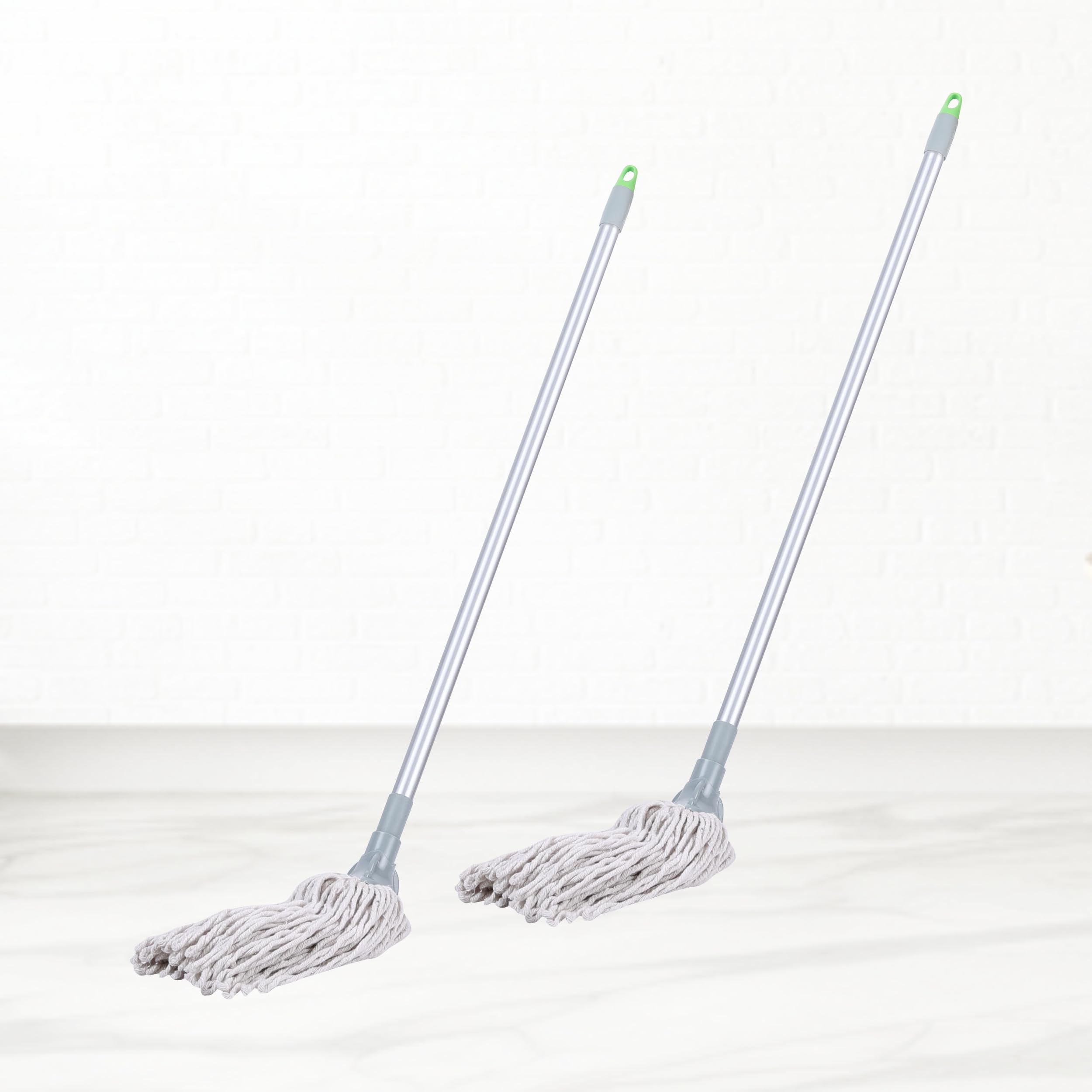 Mazic Cotton Floor Mop Cleaning with Metallic Handle Total Hygiene Home Strings Wet & Dry Triangular Mop for Office, Home, Kitchen, Bedroom – Grey Color (Pack of 2) (B0C7W6JF4J) Amazon Price History, Amazon Price Tracker