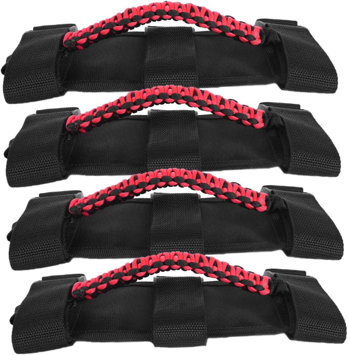 HEALLILY 4pcs Vehicle Paracord Grab Handles Hand Strap Set for Off-Road and City Driving, Woven Automotive Assist Handles for Roll Bars