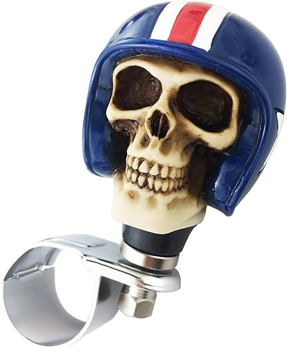 Miniatura 1 de Arenbel Perilla de refuerzo giratoria para automóvil estilo calavera caballero para volante, mango de agarre para control de giro, se adapta a la
