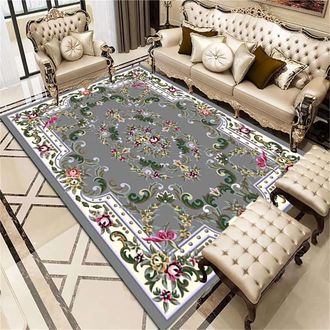 Tapis lavable pour enfants résistant aux taches grand format gris 180X250cm
