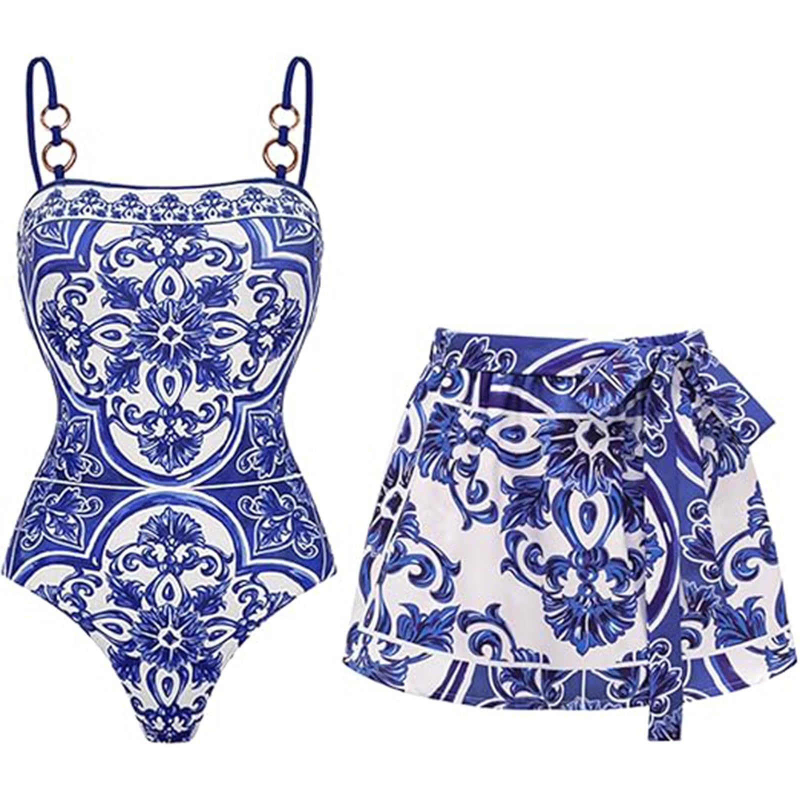 Bañador Floral Espalda poliéster Ajustado Verano Playa Mujer Elegante