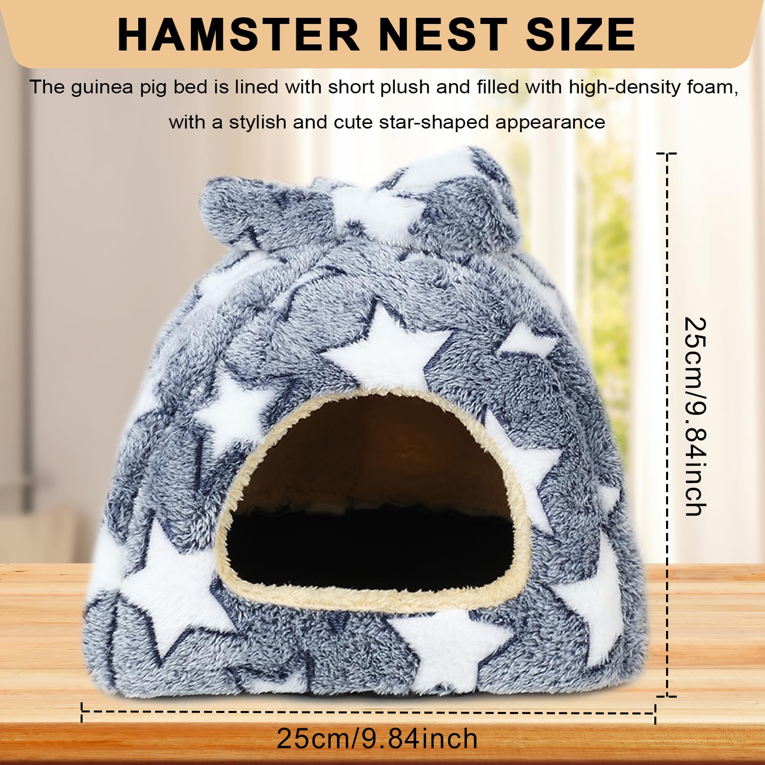 Voarge Guinea Pig Bed Rabbit Hideout with Removable Pad for Small Pets - Gerbil, Ferret, Chinchillas, Hamster - Image 4