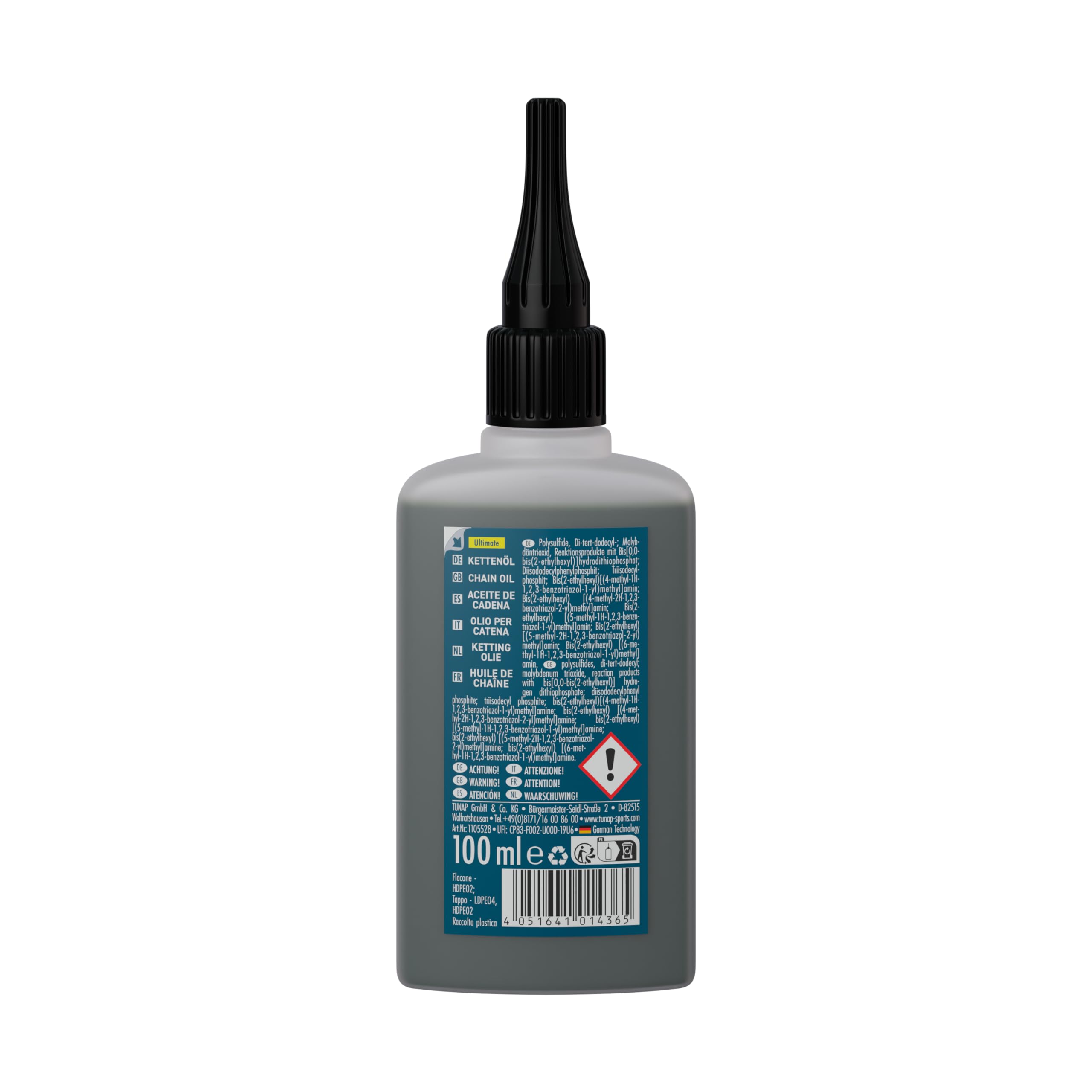TUNAP SPORTS Olio per catena Ultimate – Flacone contagocce da 100 ml | Lubrificazione a lungo termine per pignone, cambio e catena | Applicazione precisa | Made in Germany
