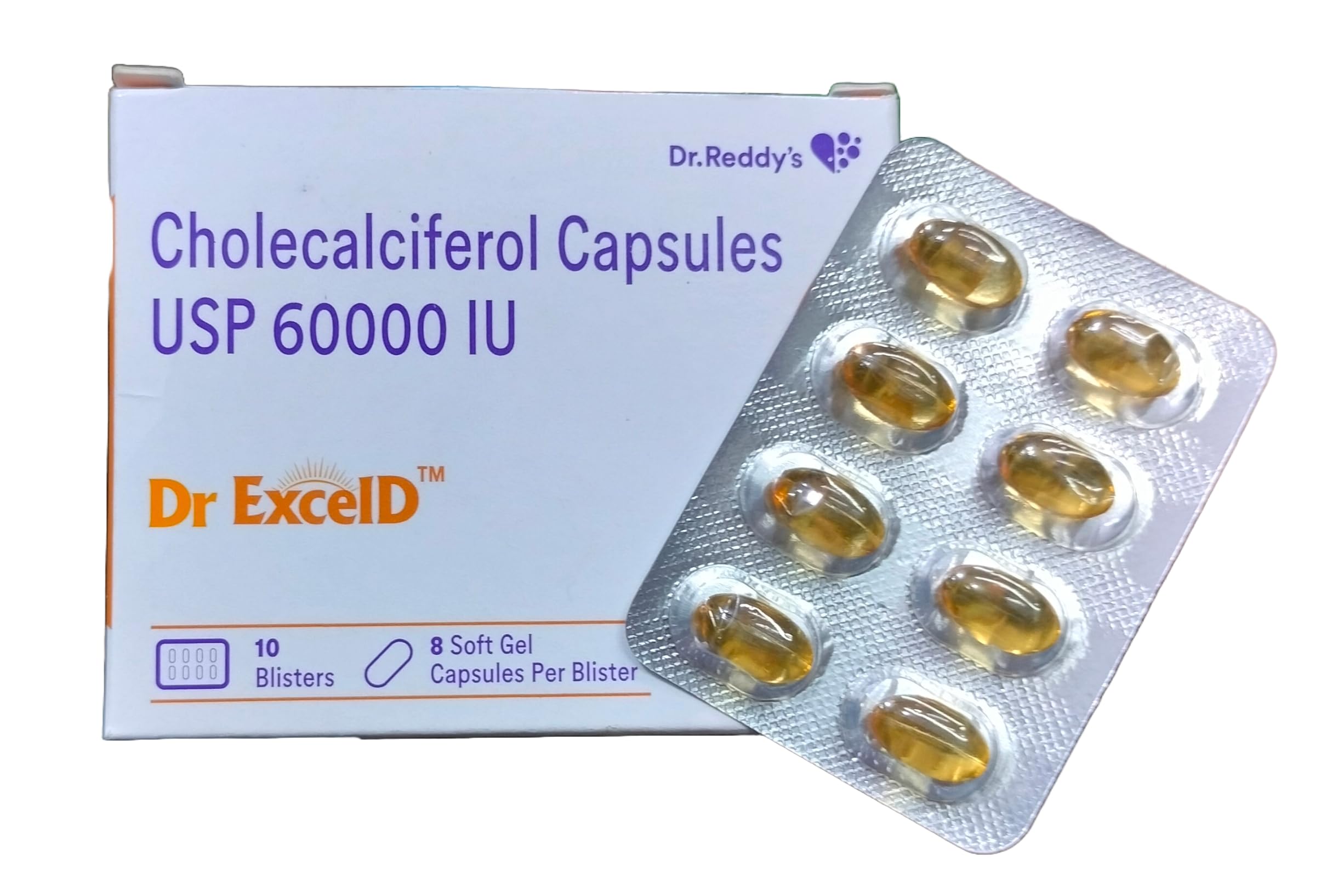 Dr. ExcelD Vitamin D3 60K | Dr. Reddy Vitamin D3 60000 IU Capsules | Cholecalciferol 60000 IU | Vitamin D3 Weekly Supplement for Men & Women |Boosts Immune System | Soft Gelatin Capsule, Easy to Swallow | 5 Strips Total 40 Capsule ( 1 Strip is 8 Caps (B0DH4XH87T) Amazon Price History, Amazon Price Tracker