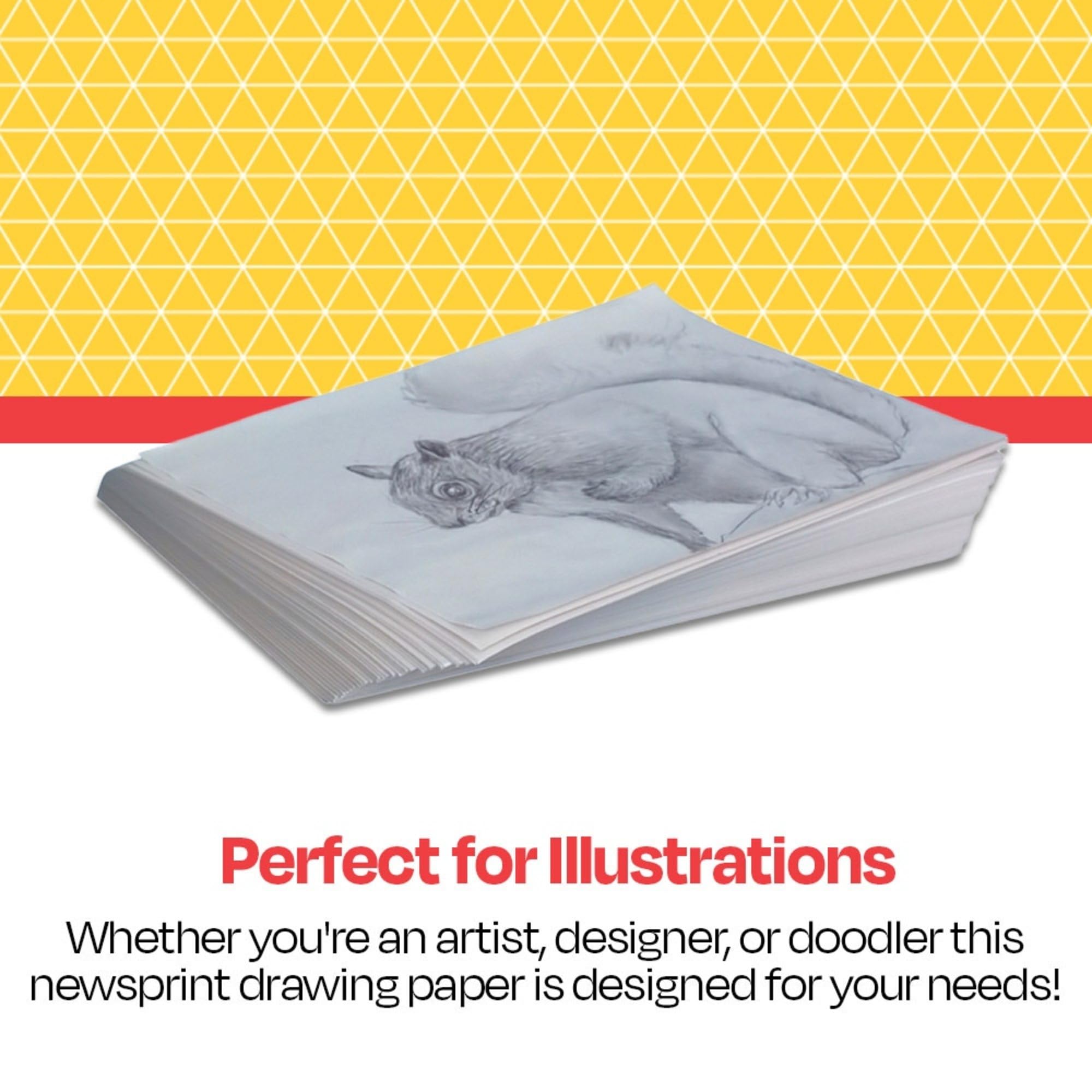 Sax Plain White Newsprint Newspaper - 18 x 24 inches - Pack of 500 Sheets - White