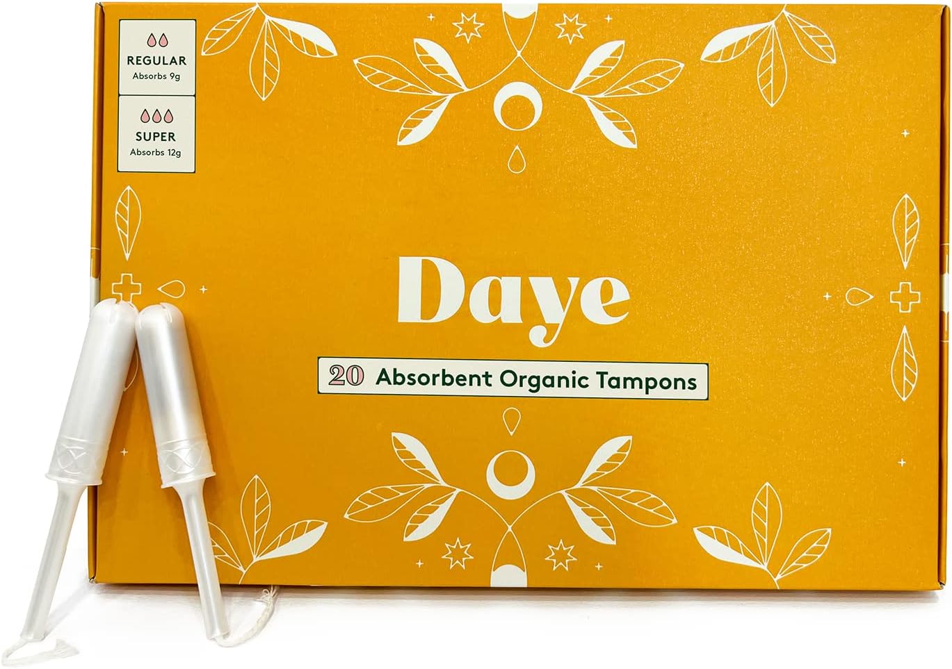 Daye 20 Organic Nude Mixed Tampons 10 Regular & 10 Super Tampons Plus