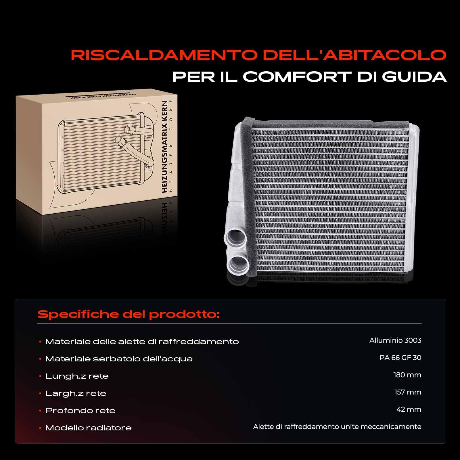 Frankberg Scambiatore di calore Riscaldamento interno Compatibile con Golf VI 5K1 1.4L Golf V 1K1 1.4L Golf VI 5K1 1.2L Golf Plus 521 5M1 1.2L Golf VI 5K1 1.6L Replace# 99384