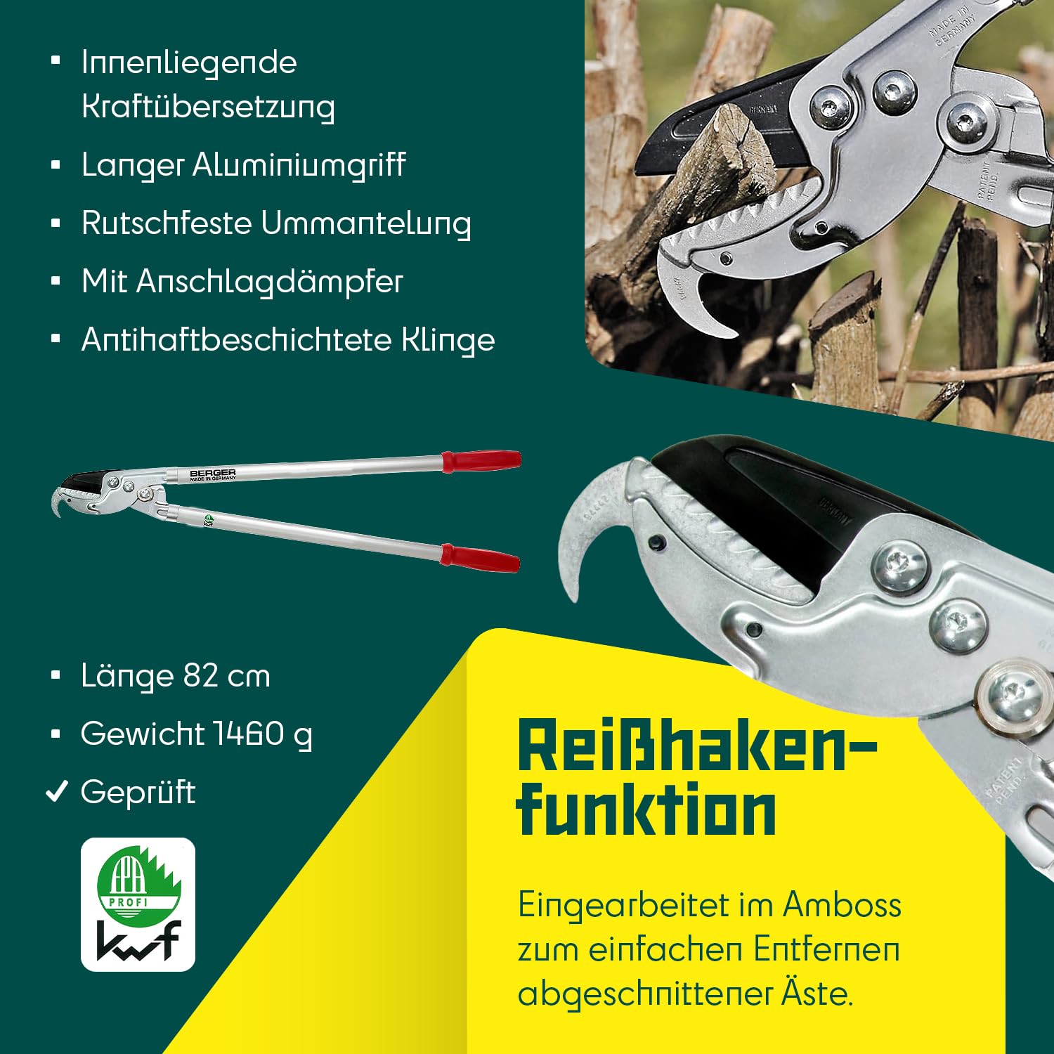BERGER Amboss Astschere 4255 | Profi-Astschere