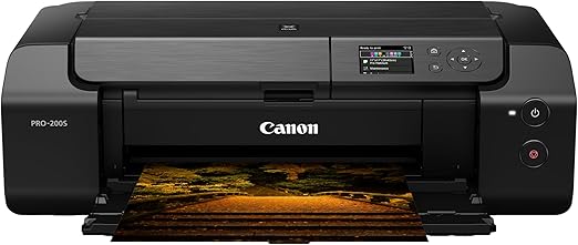 Canon PIXMA PRO-200S Professional 13" Wireless Inkjet Photo Printer with 3.0" Color LCD Monitor, 8-Color Dye-Based Ink, Black