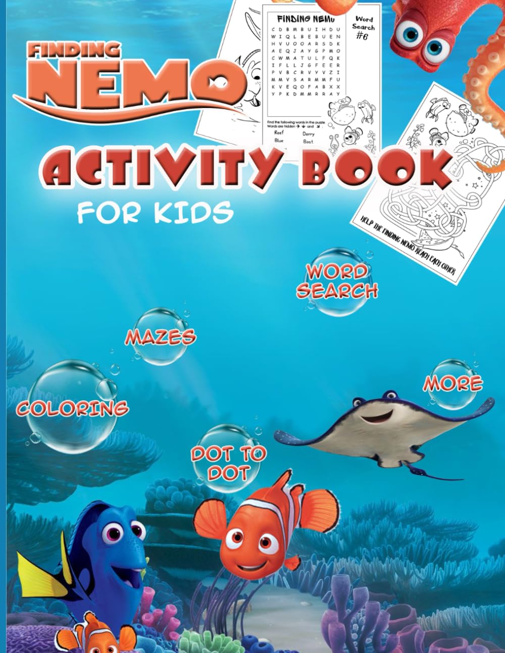 Activity Book for Kids: Coloring Pages, Mazes, Word search And More