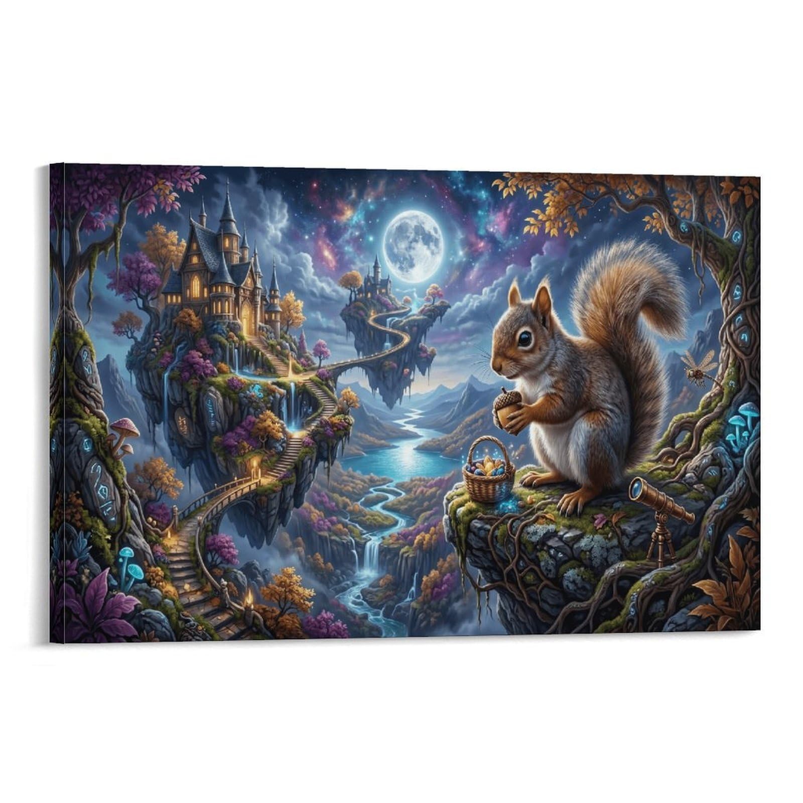 XPASHIQWC Squirrel Wall Decor Poster Valley Castle Canvas Prints Picture Modern Canvas Wall Art Picture Wall Hanging for Home Decorations 24x36inch(60x90cm)