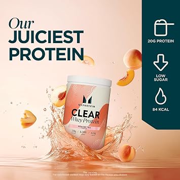 Myprotein Clear Whey Isolate Protein Powder | Peach Tea - 10 Servings | 20g Protein per Serving | Fruity Protein Juice Drink with Low Sugar | Refreshing Low-Calorie Protein Water Alternative