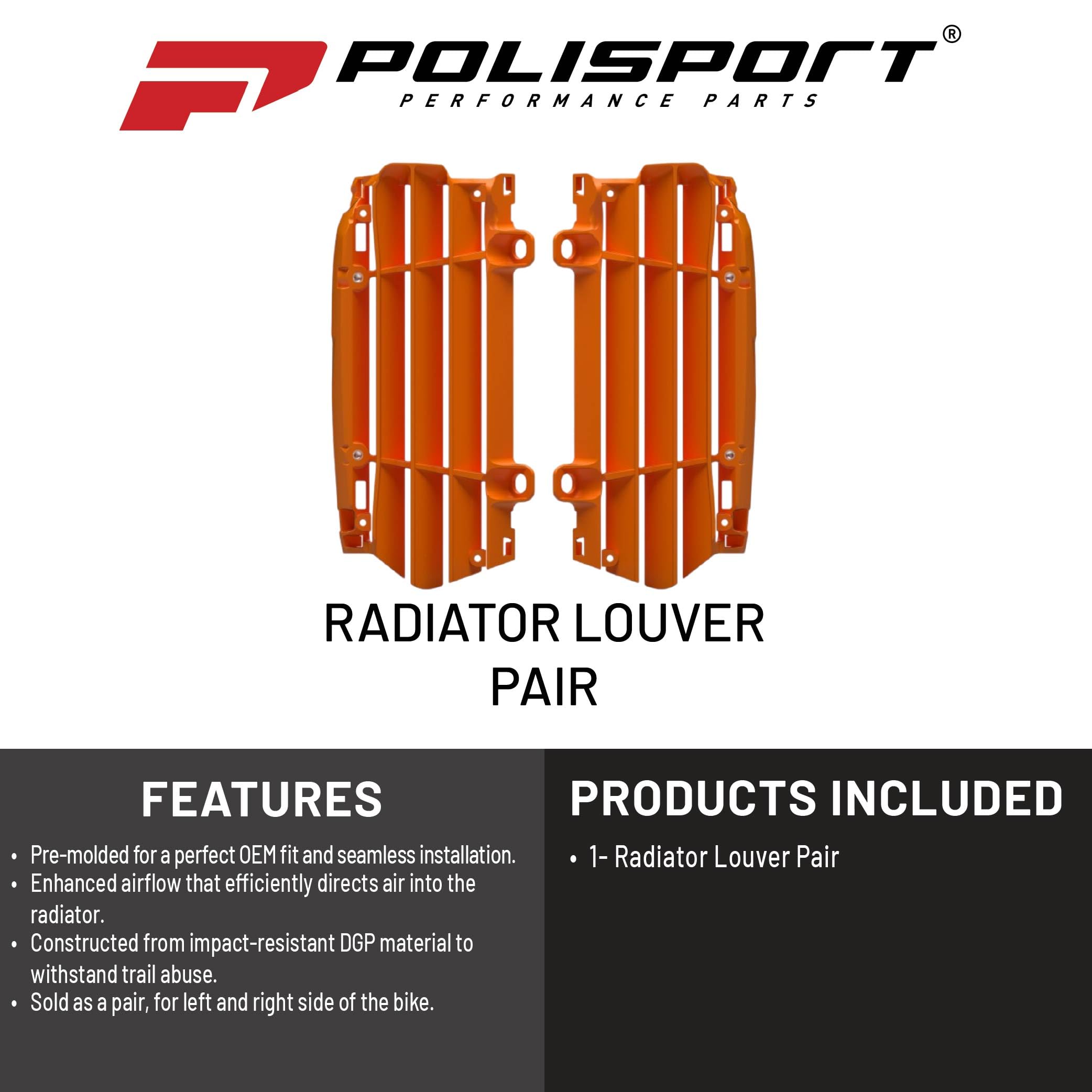 POLISPORT 8500300002 Protezione radiatore moto arancione