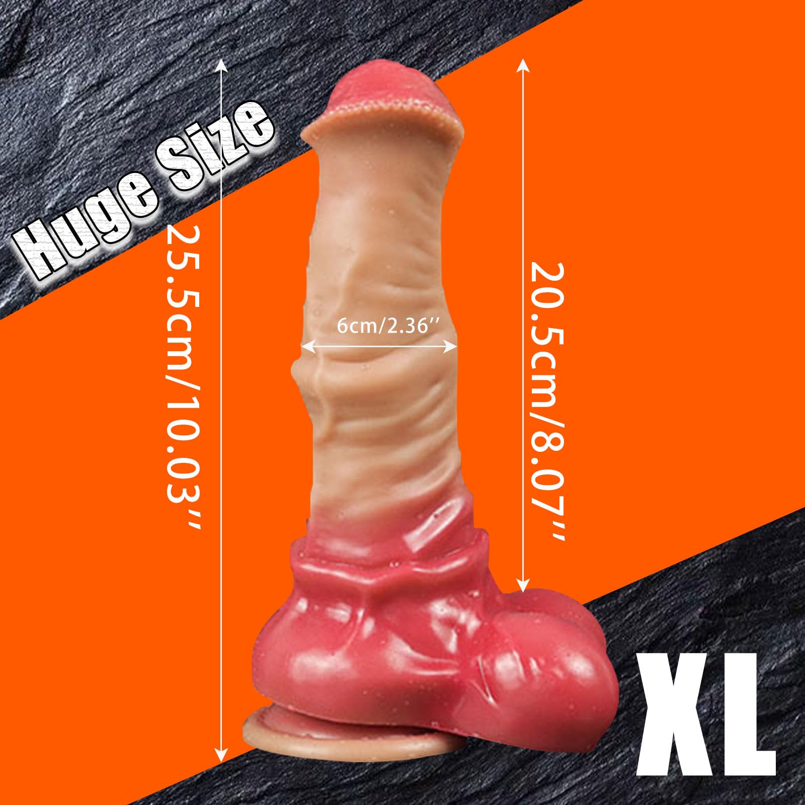 AMAZBEE Cavallo Dildo Realistico Enorme con Forte Ventosa Plug Anale Silicone Dildo Animale Mani Libere Divertimento Testa Liscia Pene per Donne Uomini Lupo Cane Giocattolo Sessuale (XL)