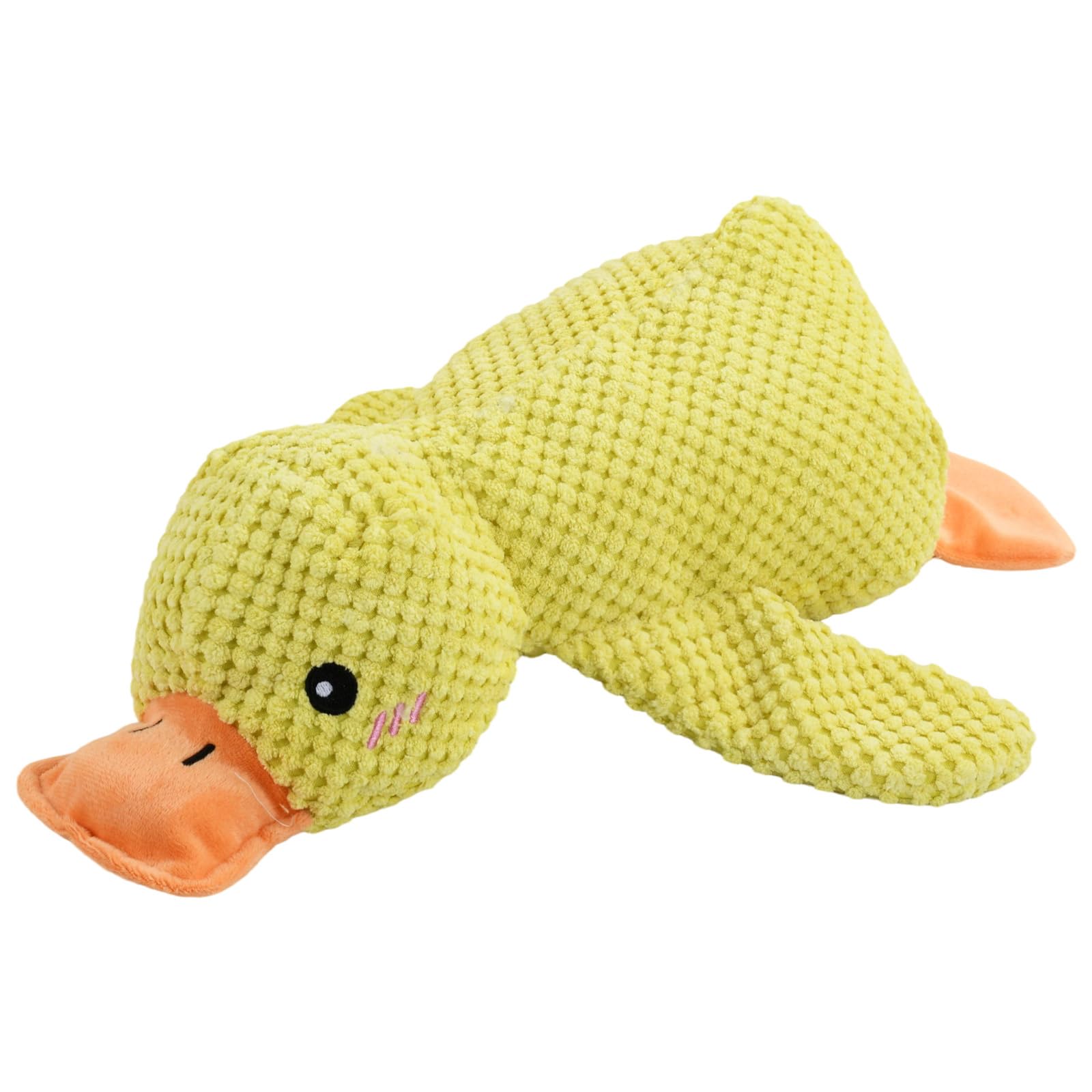 FooYee Anti-stress Duck Dog, Duck Squeaky Dog Toys, Calming duck, Anti-Stress Squeaky toy, Pet Plush Chew Toy for Interactive Boredom, Aggressive Chewers, Bright Yellow 45CM