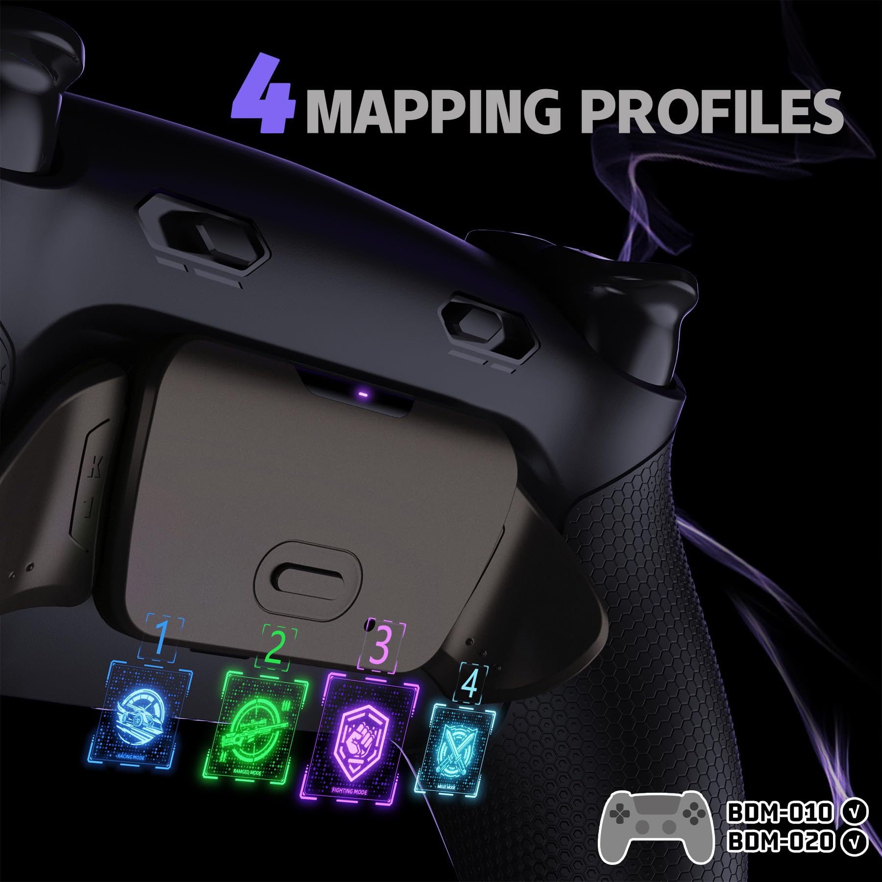 eXtremeRate Rise Plus Max RMB Tasti Aggiuntivi per ps5 Controller BDM-010/020,Palette Posteriori Metallo Clicky Trigger Stop Back Button Remap Kit per ps5 Joystick-Senza Controller-Nero