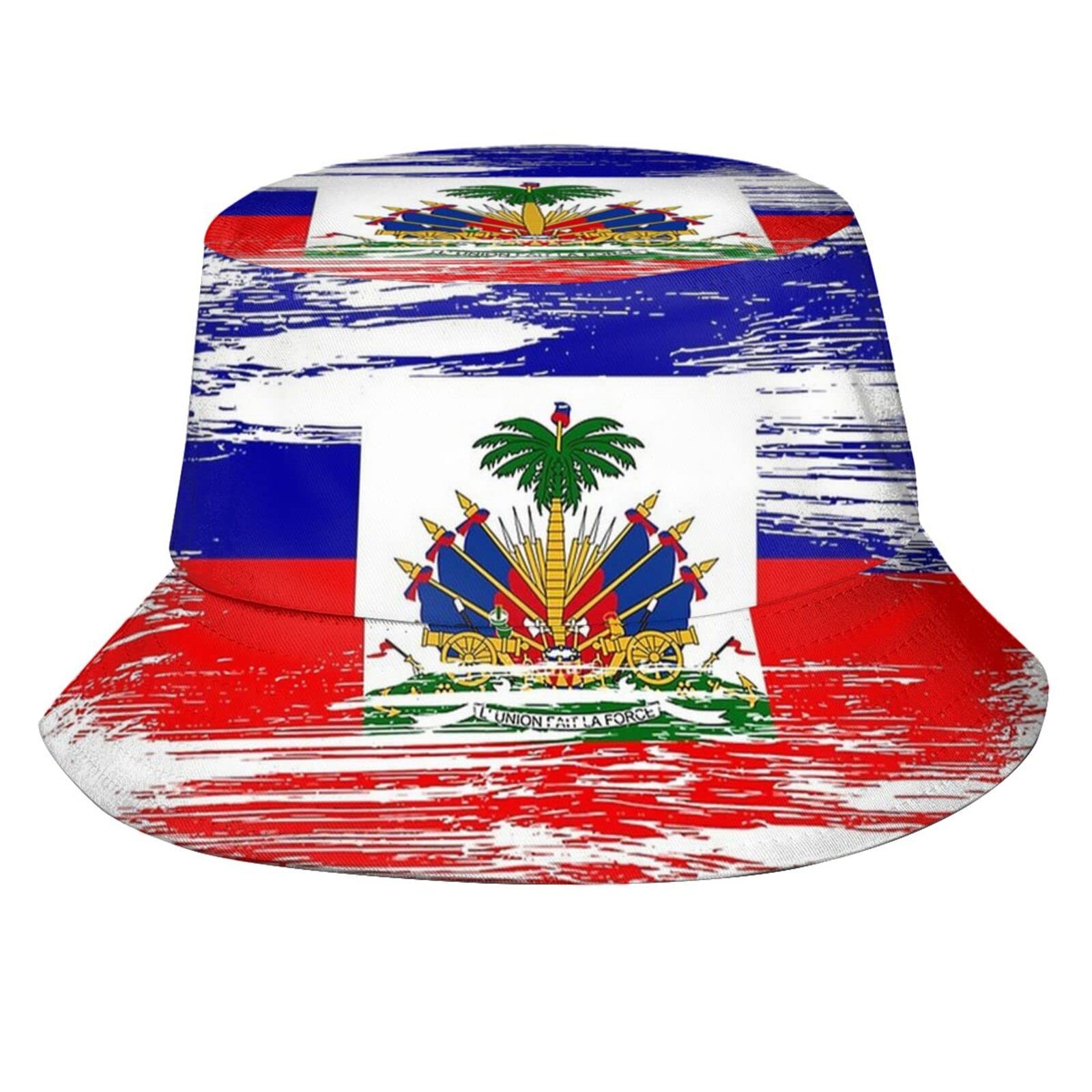 Cute Haiti Flag Bucket Hats Fashion Sun Cap Packable Outdoor Haitian Boonie Cap for Unisex Women and Men