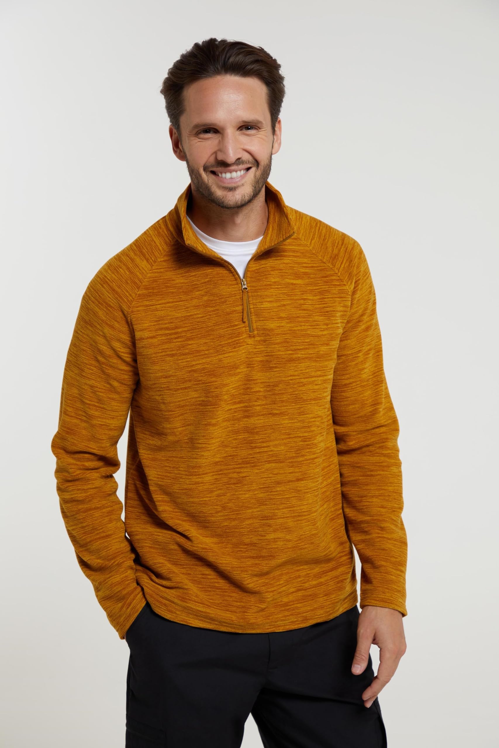 Mountain Warehouse Snowdon Mens Micro Fleece Top - Breathable Antipill, Half Zip Collar Sweater, Quick Drying Smooth Pullover - For Spring Summer & Outdoors — view 3